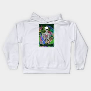 Skeleton The Gardener Tarot card Kids Hoodie